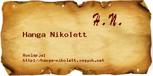 Hanga Nikolett névjegykártya